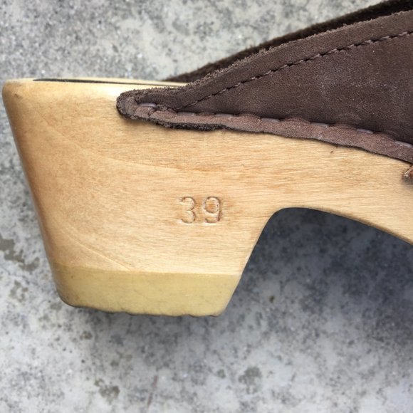 Sven Brown Suede Penny Loafer Clogs, size 39 - Picture 6 of 7